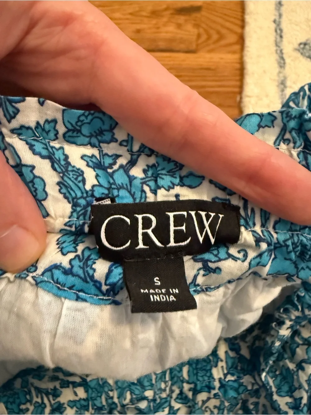 J.Crew Smocked-waist cotton voile midi skirt in blue blooms block print size S